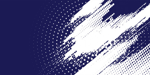 Top Dots halftone white and blue color pattern gradient grunge texture background. sporty