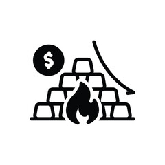 Black solid icon for asset inflation