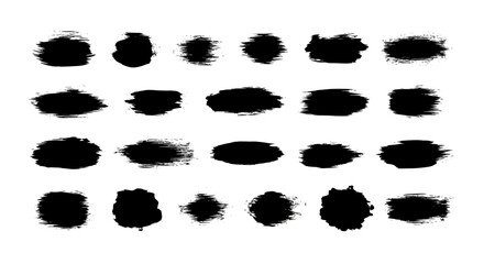 Collection of Abstract Hand Drawn Brush Stroke Elements for Graphic Design Applications