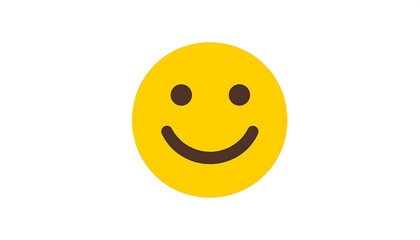 Fototapeta premium A simple, cheerful, yellow emoji with a smiling face