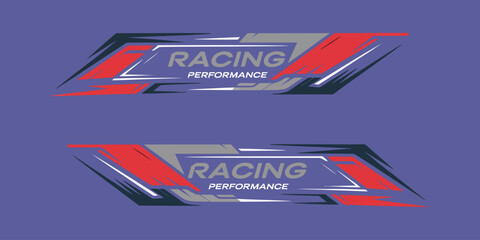 Vector side body graphic sticker design for car with sports stripes, racing decals, and custom wrap for car tuning and performance styling
