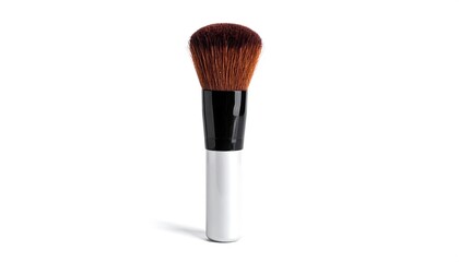 A single, clean makeup brush on white background