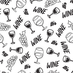 Seamless Wine Glass Extravaganza in Sip Pattern can be use for background and apparel design