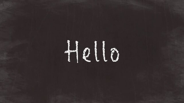 Hello - Simple Chalk Text Animation on Blackboard(HD)