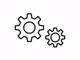 Fototapeta premium Modern gear icons represent settings, engineering, or maintenance perfect for a company presentation or website design, simple black and white design
