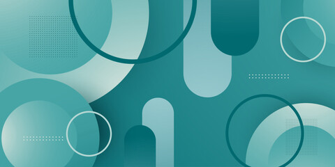 Abstract colorful bright green banner background. Simple geometric circle shapes dynamic pattern concept. Eps10 vector
