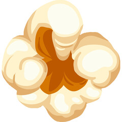 Isolated Macro Close up Of A Single Kernel Of Popcorn With A Translucent Golden Brown Interior And Fluffy White Exterior Against A Clean Transparent Background Ideal For Food Related Concepts