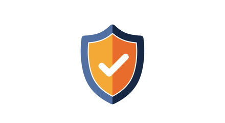 Secure shield with white check mark emblem symbolizing protection and safety assurance vector