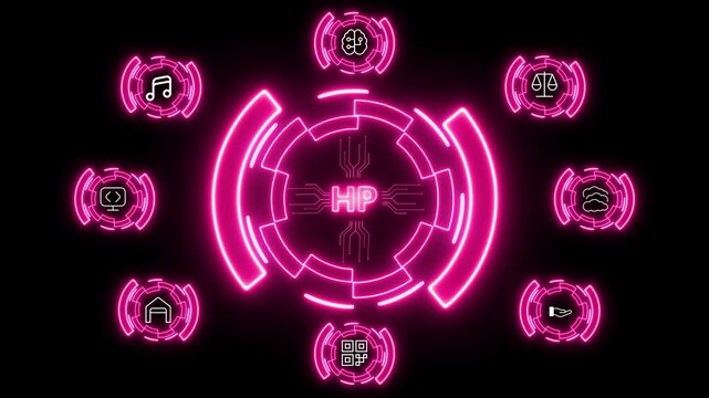 Digital hand holding a tablet with glowing text on HP a dark background big data machine learning to use generative for business support.cloud database, search and manage documents