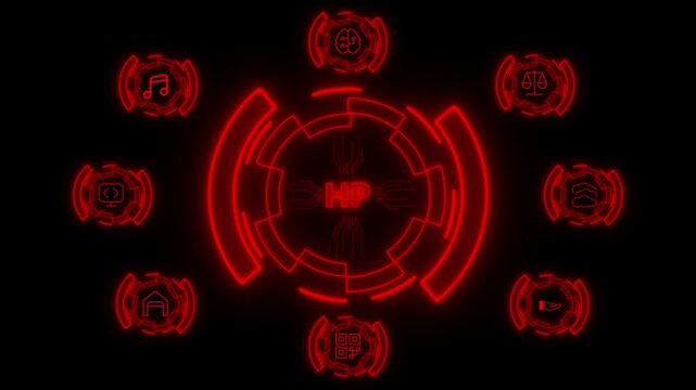 Digital hand holding a tablet with glowing text on HP a dark background big data machine learning to use generative for business support.cloud database, search and manage documents