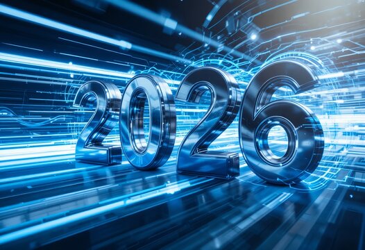 2026 High-Tech Year Concept &ndash; Fast Forward to the Future