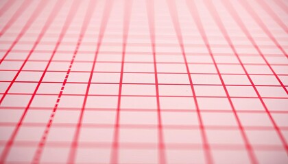 Close-up of red graph paper showing grid lines,  notebook,  pattern