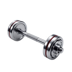 Naklejka premium Sleek Chrome Dumbbell Isolated on White Background for Fitness Use