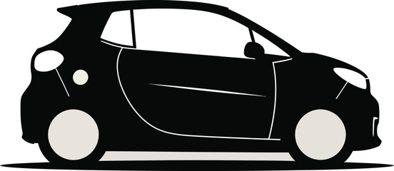 Compact car isolated on white background, showcasing urban mobility and modern vehicle design for city driving and efficient transportation