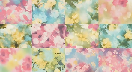 abstract watercolor background with flowers