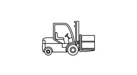 Industrial forklift truck silhouette graphic for logistics and warehouse operations vector