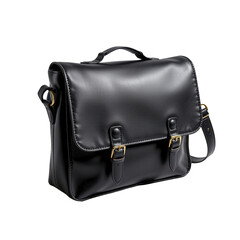 Elegant Black Leather Satchel with Classic Design for Professionals