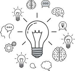 Creative Ideas Brainstorming and Innovation Concept