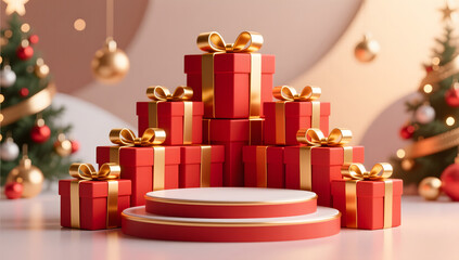 Holiday Celebration Event Gift box 3d rendering of Shopping festival Valentine's Day elements