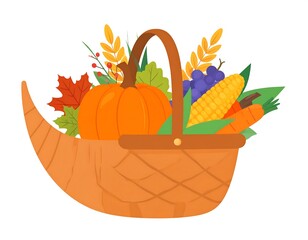 Cornucopia of Autumn Harvest - Thanksgiving Abundance and Seasonal Bounty.