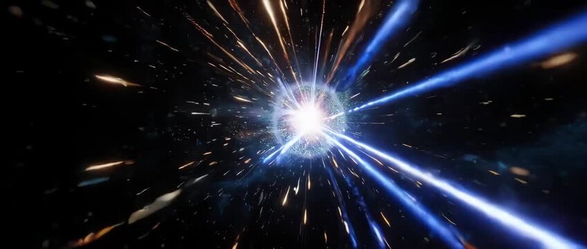 A beautiful and powerful slow-motion visualization of nuclear fission. A neutron strikes a nucleus, causing it to split and release a cascade of energy.