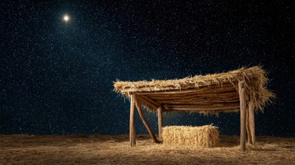 Silent Night of Faith: A serene, evocative image capturing the essence of a peaceful night. This picture tells a story of serenity.. Generative Ai