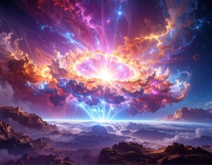 Cosmic explosion illuminates a planet's atmosphere with radiant energy