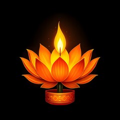 Lotus lantern floating in a black void