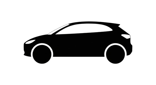 Modern Hatchback Car Silhouette Icon Vector Graphic Transportation Symbol for Logistics and Automotive Apps
