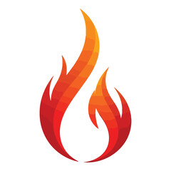 Stylized fire flame vector illustration vibrant gradient colors perfect for logo design and branding
