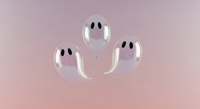 Spooky spectral specters float playfully, perfect for Halloween promotions, ghostly greetings, or eerie event invitations this spooky season