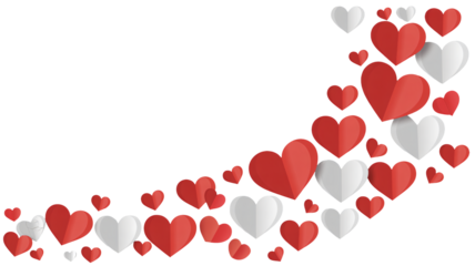 Romantic heart border for Valentine's Day card design element