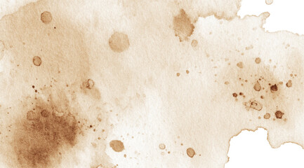 Vintage Brown Coffee Stain Watercolor Texture Background