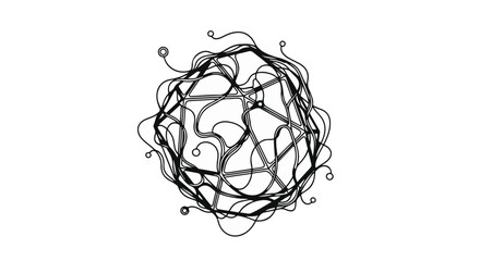 Intricate abstract geometric shape with flowing organic lines, symbolizing complexity and creativity