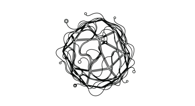 Intricate abstract geometric shape with flowing organic lines, symbolizing complexity and creativity