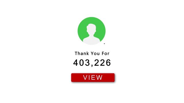 Social media thank you for 239247 views with profile icon and red button count number