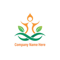 abstract yoga logo design vector simple 