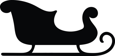 Classic Maroon Christmas Sleigh Icon: Santa's Vintage Winter Vector