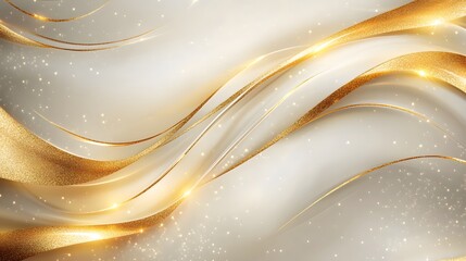 Elegant golden wave design with sparkling accents for creative backgrounds and projects