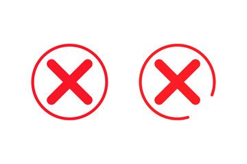 Fototapeta premium Red cross mark isolated on transparent background vector illustration design