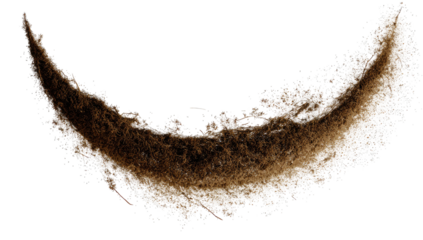 A stylized, abstract representation of a curved object against a stark black background