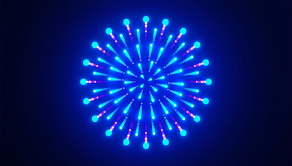 Brilliant blue and purple fireworks light up New Year's sky