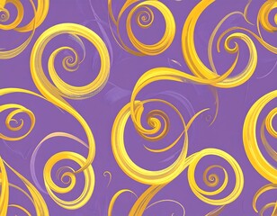 Elegant, swirling golden accents on a vibrant, textured purple backdrop