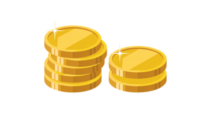 Earn money online, invest, get rich with these gold coins icon