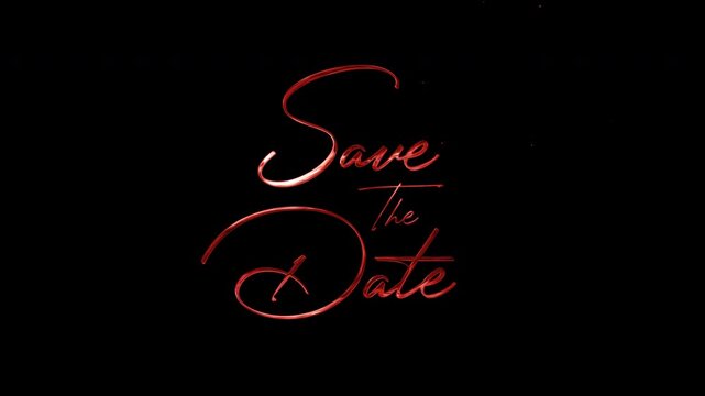 Save the date in elegant red cursive font. Perfect for wedding invitations, event announcements, and social media graphics.
