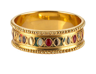 Hand Holding Shining Light Bulb with Energy Rays, Creative Concept, isolated - Single Minakari Bangle with Intricate Gold Edges, Angled Close-Up, isolated