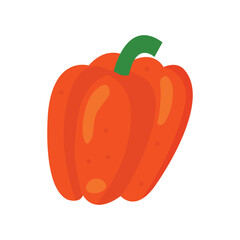 Red sweet pepper for cooking illustration isolated