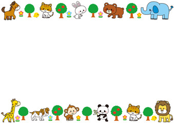 動物, フレーム, 動物園, 象, クマ, ライオン, ウサギ, パンダ, ネコ, 熊, サル, ゾウ, キリン, 馬, 犬, 猫, アニマル, ウマ, ひよこ, 生物, 飼育, 可愛い, 生き物, サファリパーク, メッセージ, お知らせ, 飾り枠, 枠, 保育園, 幼稚園, 子供, 小学校, 小学生, かわいい, セット, キャラクター, 絵本, 花, りんご, 木, 猿, 複数, 肉食動物, © 満載