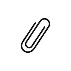 paperclip icon in flat style, isolated on white background.