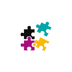 Puzzle vector icon illustration. Isolated on white